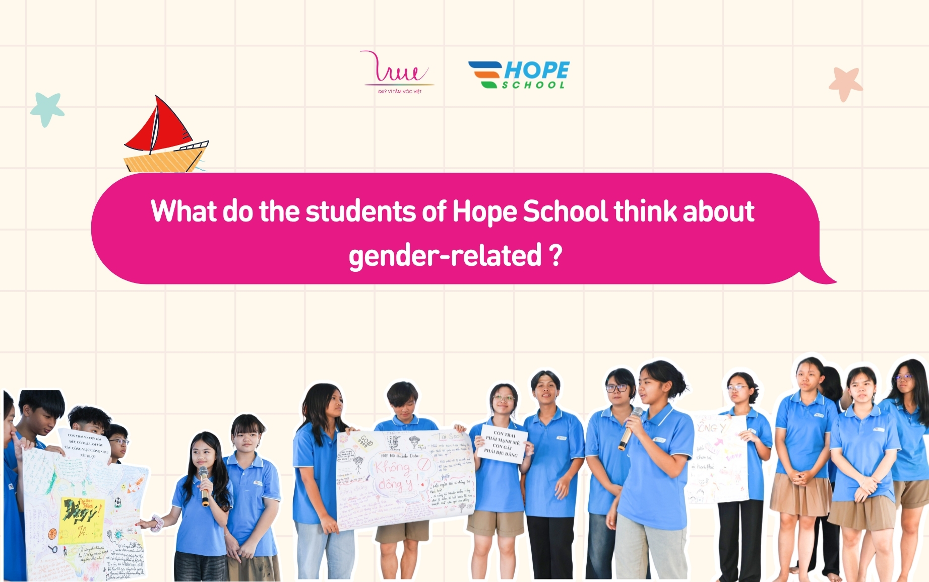 What did students from Hope School think about gender perspectives?